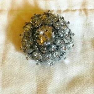 vintage vendome brooch margarita rivoli smoky crystal cluster bold dome large